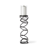 Mercana Omega III Large Black Metal Stacked Ring Table Candle Holder