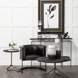 Mercana Omega III Large Black Metal Stacked Ring Table Candle Holder