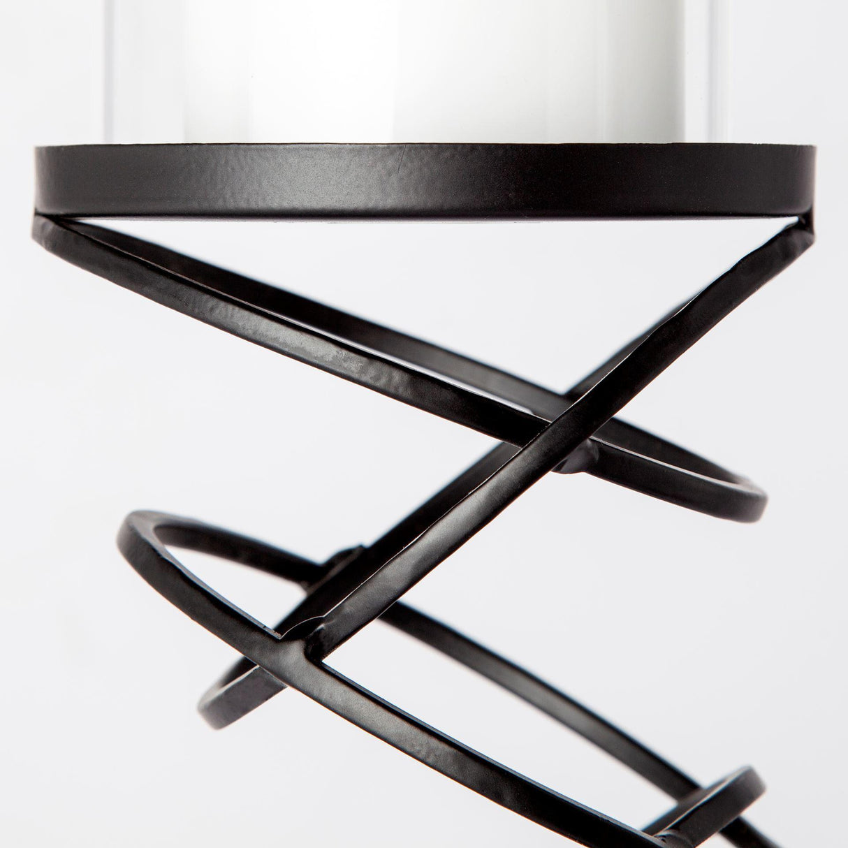 Mercana Omega III Large Black Metal Stacked Ring Table Candle Holder