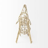 Mercana Frankie II 13L x 6W Gold Wire Framed Dog Shaped Decor