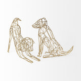 Mercana Frankie II 13L x 6W Gold Wire Framed Dog Shaped Decor