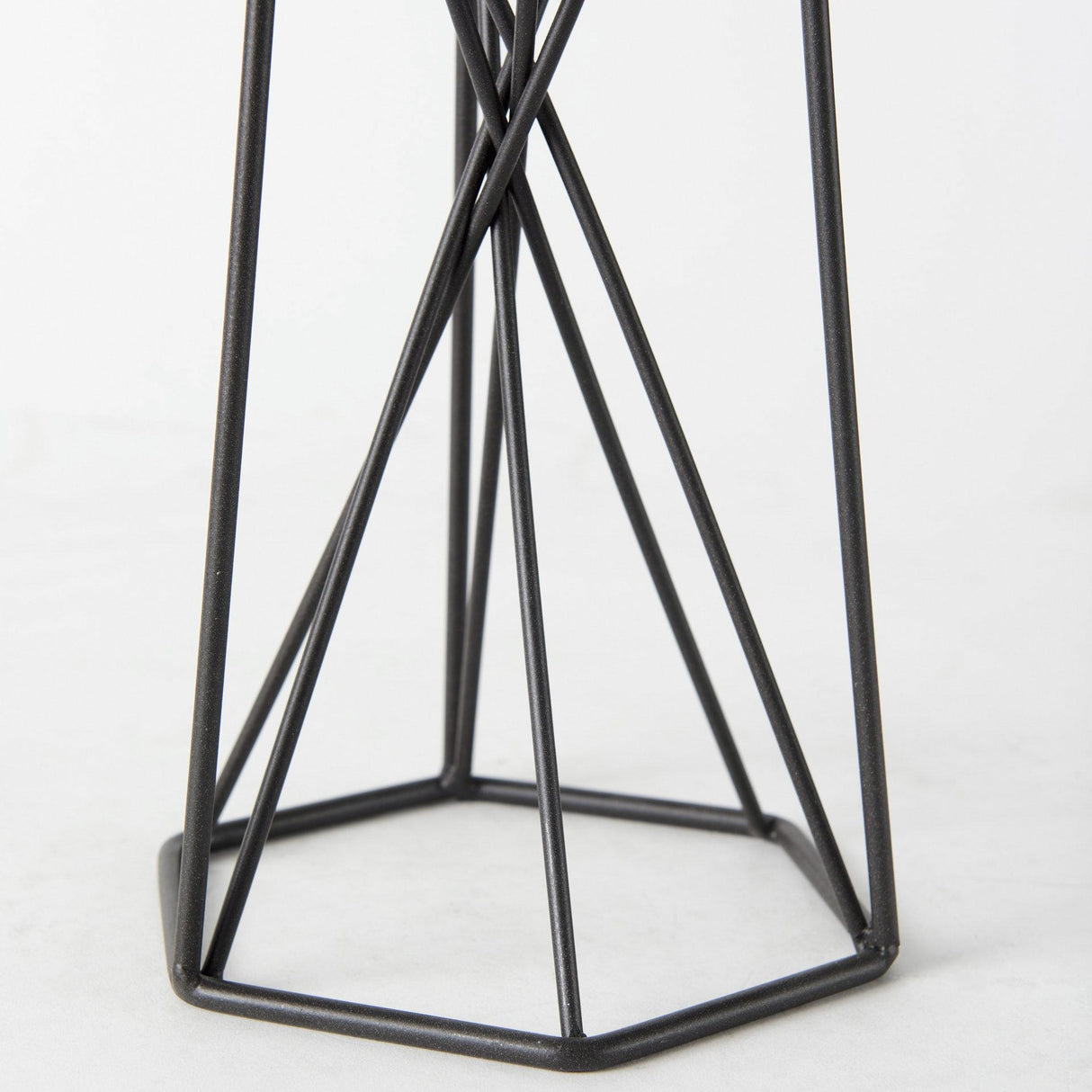Mercana Sixx I Small Antiqued Metal Hexagonal Table Candle Holder