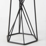 Mercana Sixx I Small Antiqued Metal Hexagonal Table Candle Holder