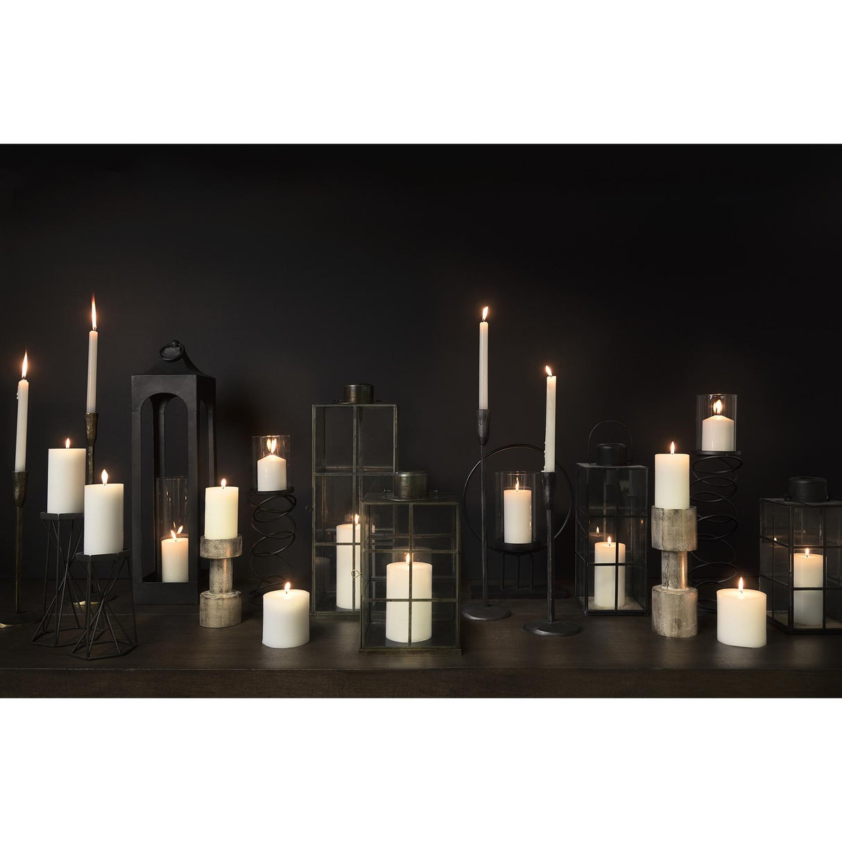 Mercana Sixx I Small Antiqued Metal Hexagonal Table Candle Holder