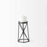 Mercana Sixx I Small Antiqued Metal Hexagonal Table Candle Holder