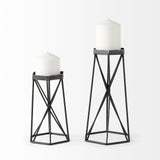 Mercana Sixx I Small Antiqued Metal Hexagonal Table Candle Holder