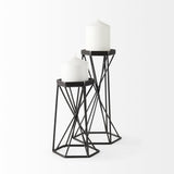 Mercana Sixx II Large Antiqued Metal Hexagonal Table Candle Holder