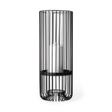 Mercana Velo II Large Black Metal Cylindrical Table Candle Holder