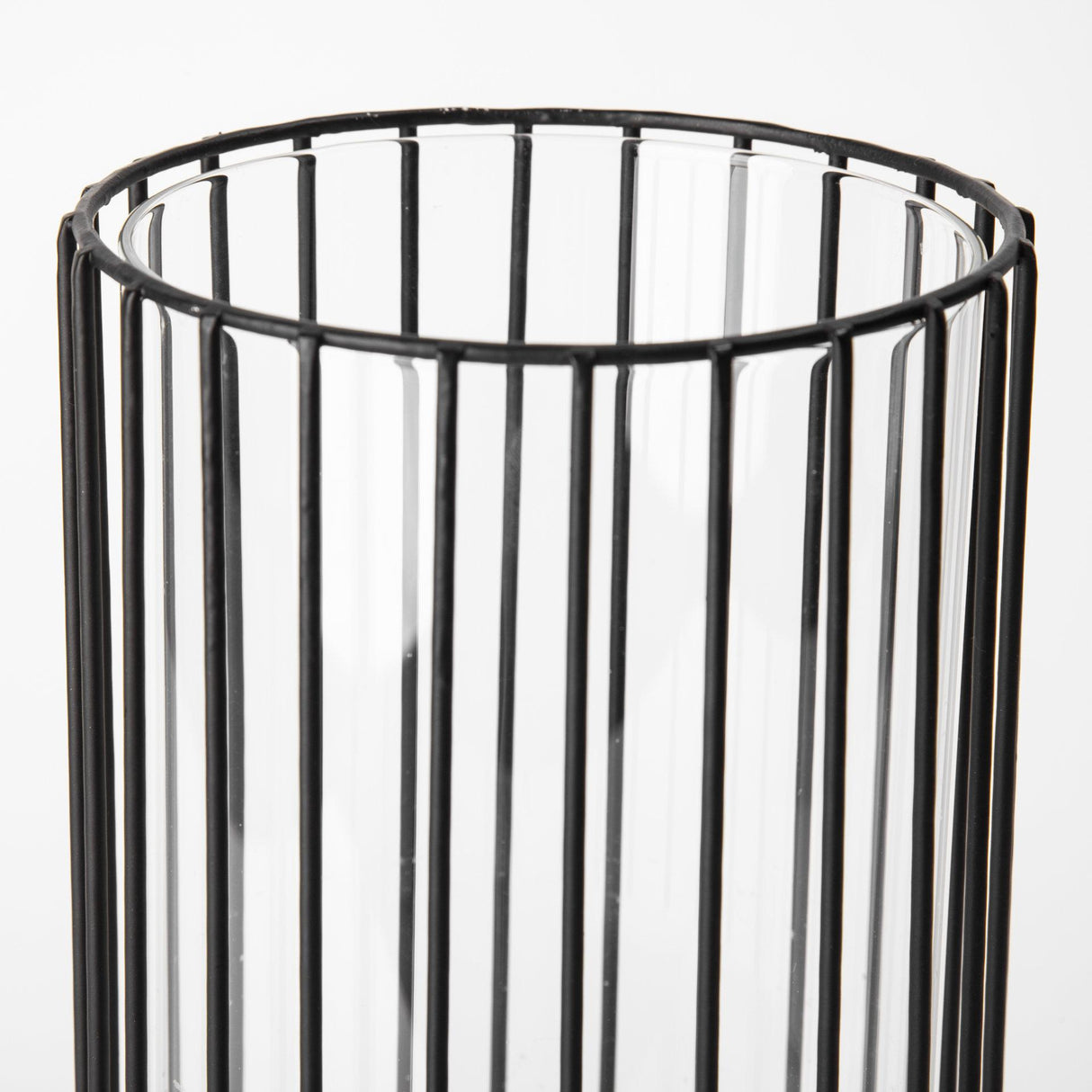 Mercana Velo II Large Black Metal Cylindrical Table Candle Holder