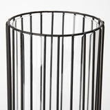 Mercana Velo II Large Black Metal Cylindrical Table Candle Holder