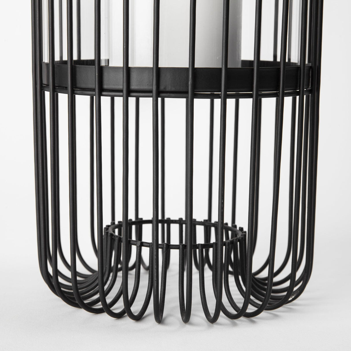 Mercana Velo II Large Black Metal Cylindrical Table Candle Holder