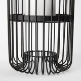 Mercana Velo II Large Black Metal Cylindrical Table Candle Holder