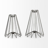 Mercana Madeline II Large Gunmetal Gray Metal Glass Test Tube Vase