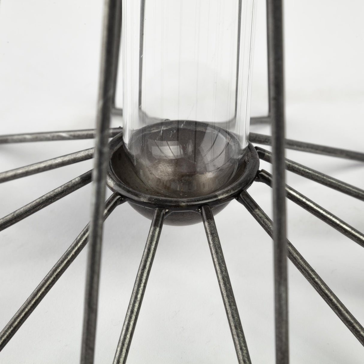 Mercana Madeline II Large Gunmetal Gray Metal Glass Test Tube Vase