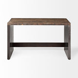 Mercana Orwell 52L x 28W Brown Wood Top Metal Cladded Frame Office Desk