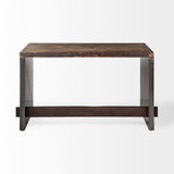 Mercana Orwell 52L x 28W Brown Wood Top Metal Cladded Frame Office Desk