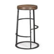 Mercana Neo 26.3" Seat Height Brown Wood Seat Black Metal Frame Stool