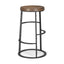 Mercana Neo 26.3" Seat Height Brown Wood Seat Black Metal Frame Stool
