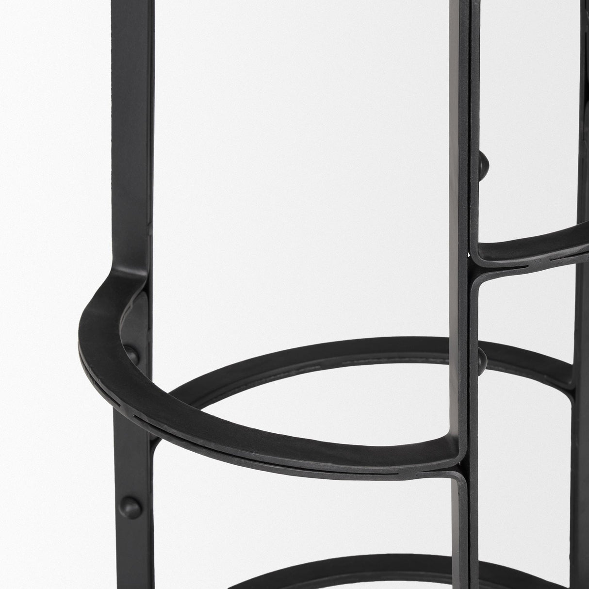Mercana Neo 26.3" Seat Height Brown Wood Seat Black Metal Frame Stool