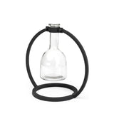 Mercana Monica I Short Black Metal Glass Bottle Vase