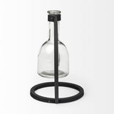 Mercana Monica I Short Black Metal Glass Bottle Vase