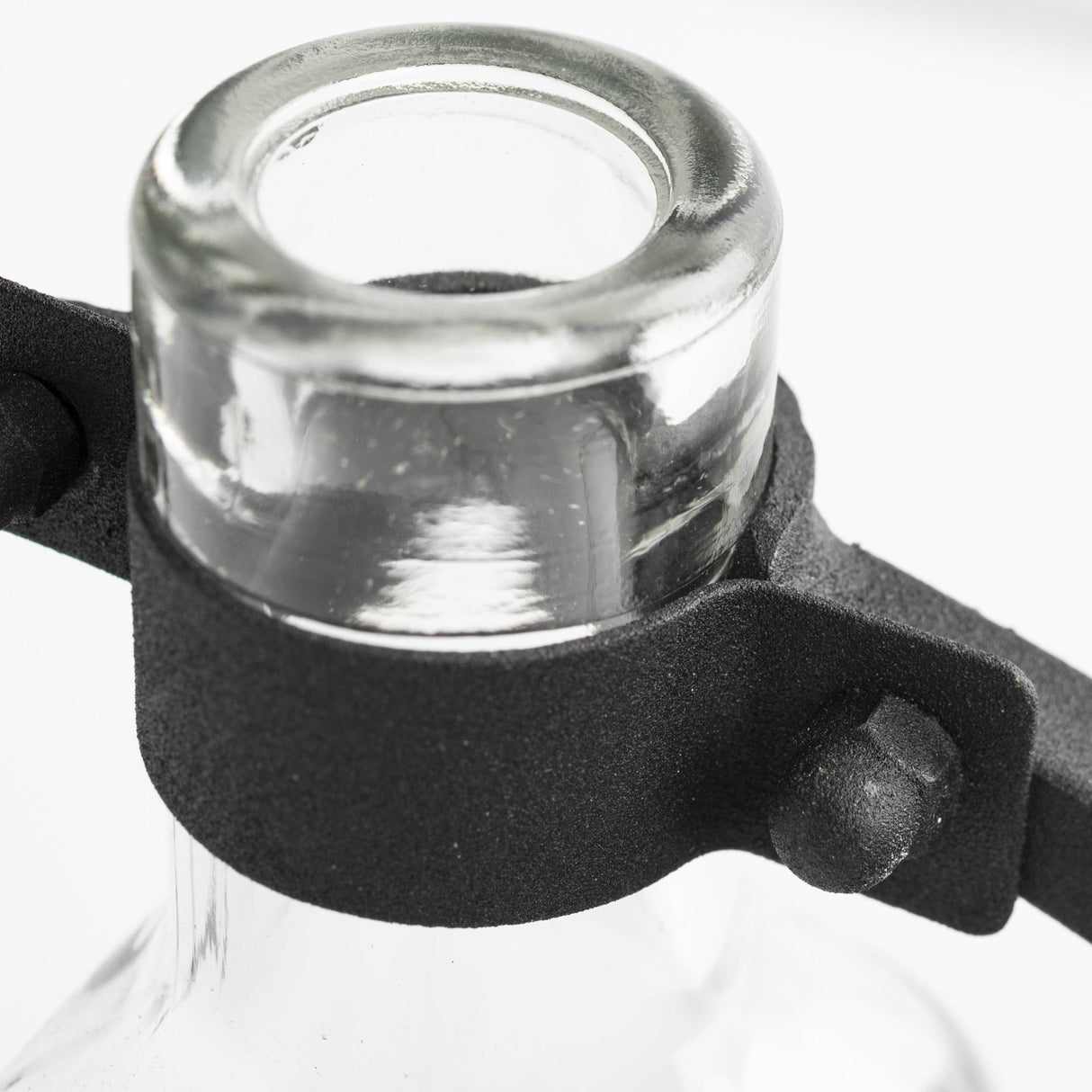 Mercana Monica I Short Black Metal Glass Bottle Vase