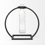 Mercana Monica II Tall Black Metal Glass Bottle Vase