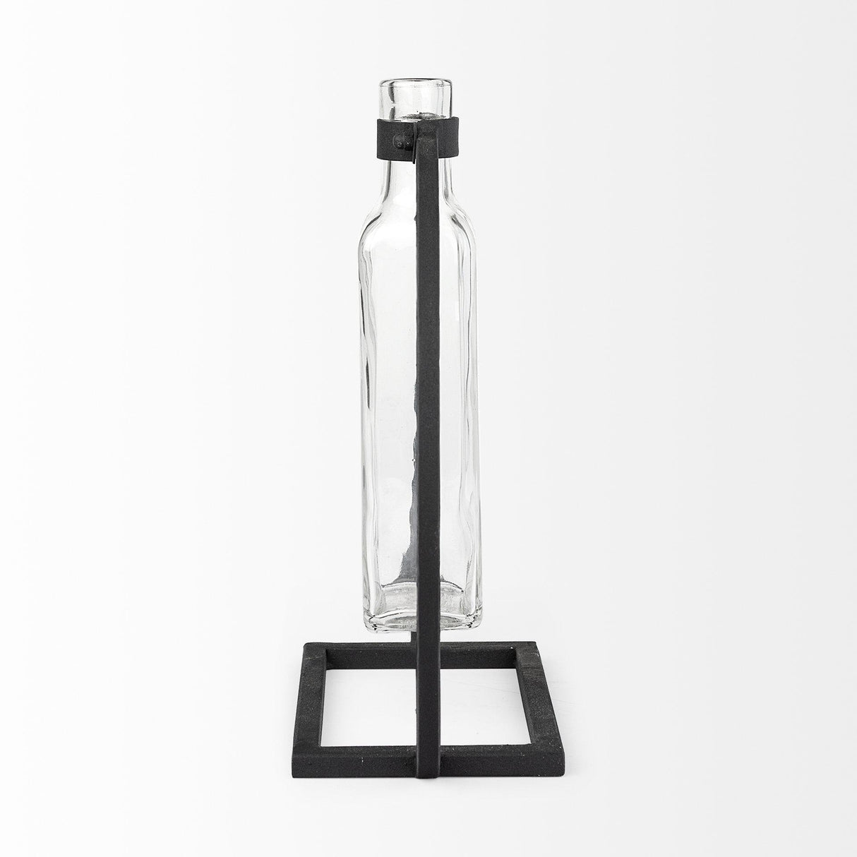 Mercana Monica II Tall Black Metal Glass Bottle Vase
