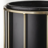 Mercana Pianta 13 x 21 Set of Two Black Metal Insert Brass Frame Plant Stands