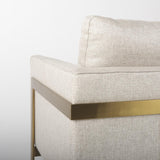Mercana Rupert Cream Poly-Linen Seat w/ Gold Stainless Steel Frame Accent Chair
