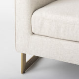 Mercana Rupert Cream Poly-Linen Seat w/ Gold Stainless Steel Frame Accent Chair