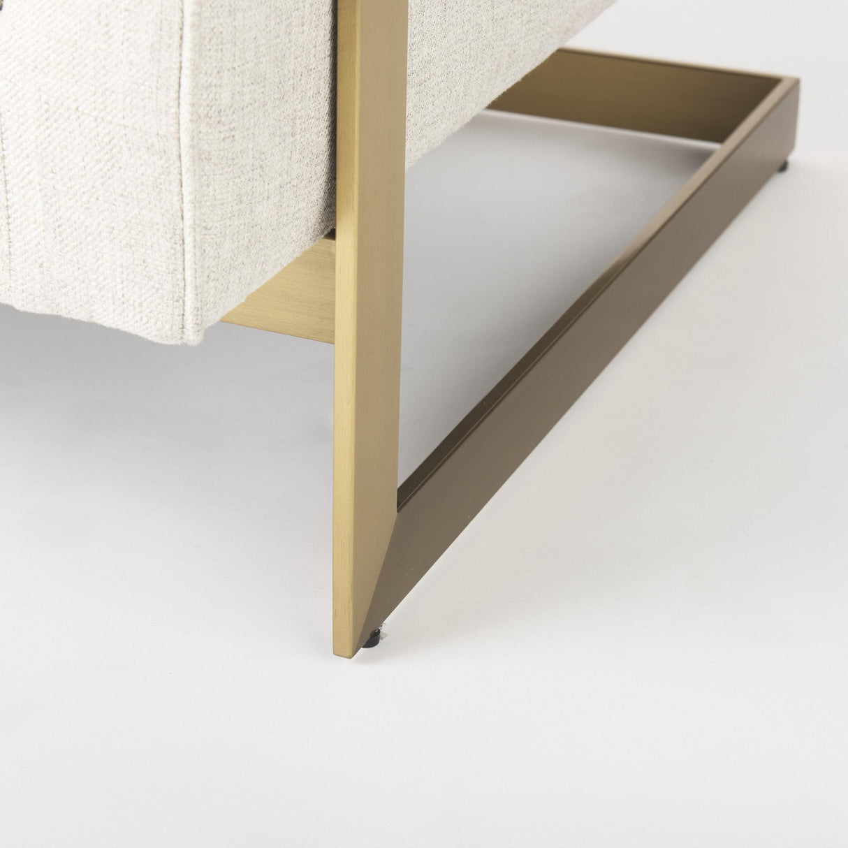 Mercana Rupert Cream Poly-Linen Seat w/ Gold Stainless Steel Frame Accent Chair