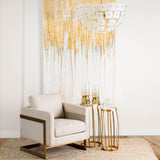 Mercana Rupert Cream Poly-Linen Seat w/ Gold Stainless Steel Frame Accent Chair