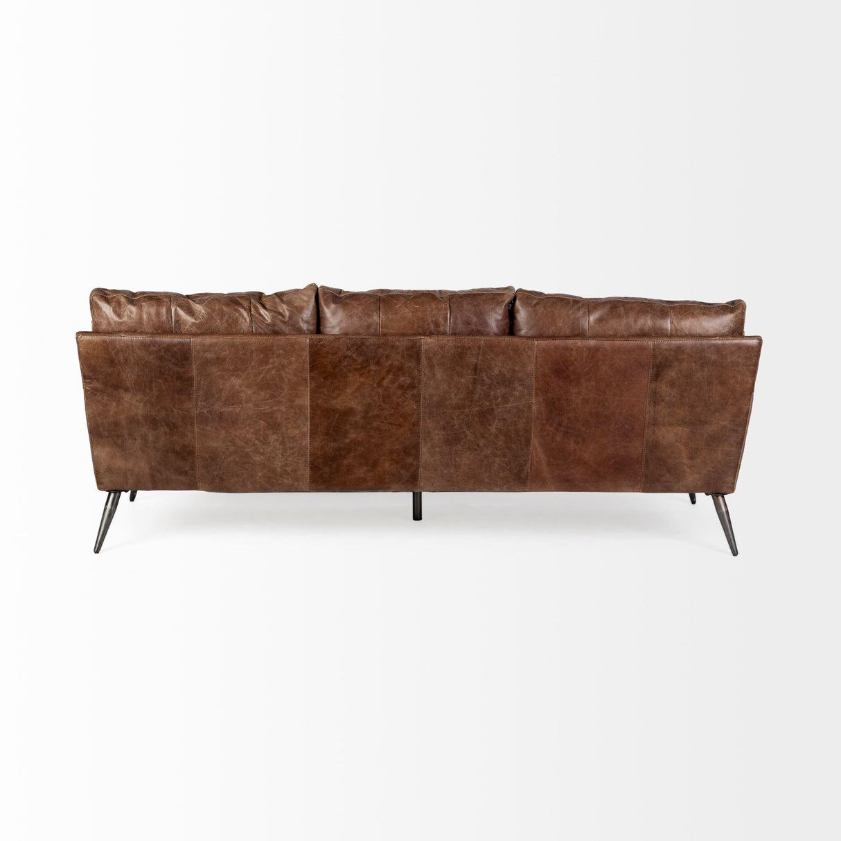 Mercana Cochrane II 82L x 33W x 32.25H Brown Leather Three Seater Sofa