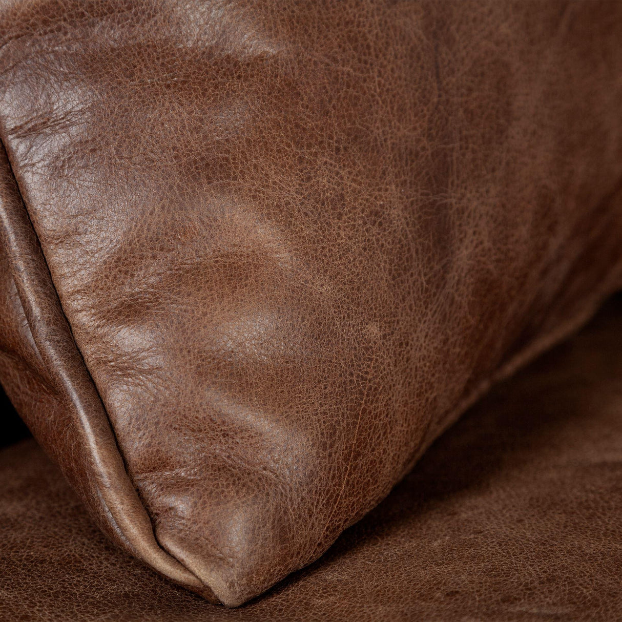 Mercana Cochrane II 82L x 33W x 32.25H Brown Leather Three Seater Sofa
