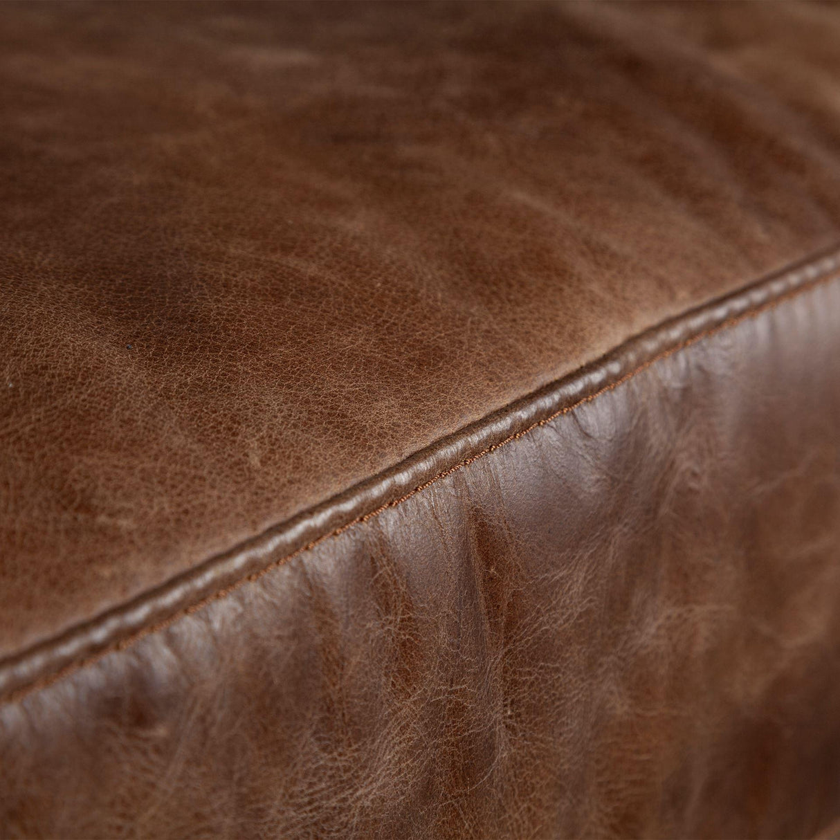 Mercana Cochrane II 82L x 33W x 32.25H Brown Leather Three Seater Sofa