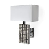 Mercana Arcadia II 11x17 Silver Chrome Base White Rectangular Shade Wall Sconce