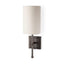 Mercana Bourgeois II 9x16 White Fabric Shade Brown Metal Base Wall Sconce