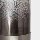 Mercana Baltic I Tall White Brushed Silver Metal Bottom Glass Vase