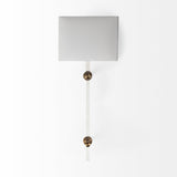 Mercana Cantabria 12x30 White Shade Brass/Acrylic Wall Sconce