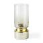 Mercana Adriatic I Small Brushed Gold Metal Glass Vase