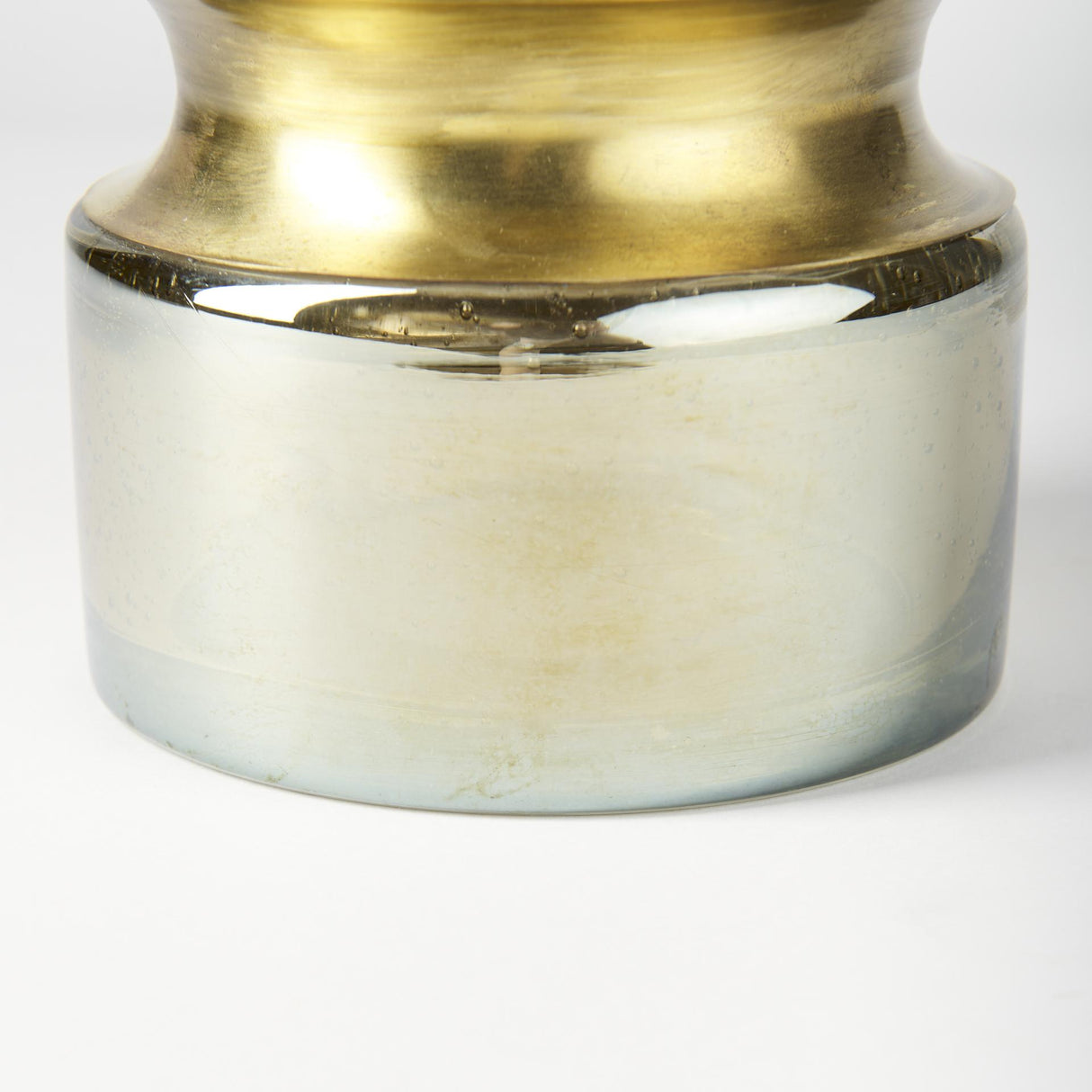 Mercana Adriatic I Small Brushed Gold Metal Glass Vase