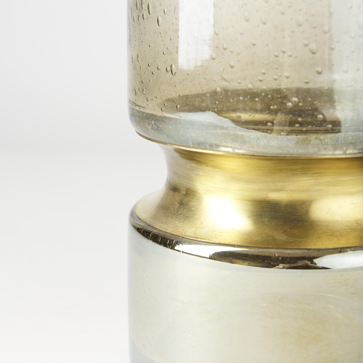 Mercana Adriatic I Small Brushed Gold Metal Glass Vase