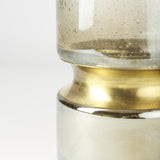 Mercana Adriatic I Small Brushed Gold Metal Glass Vase