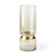 Mercana Adriatic II Large Brushed Gold Metal Glass Vase