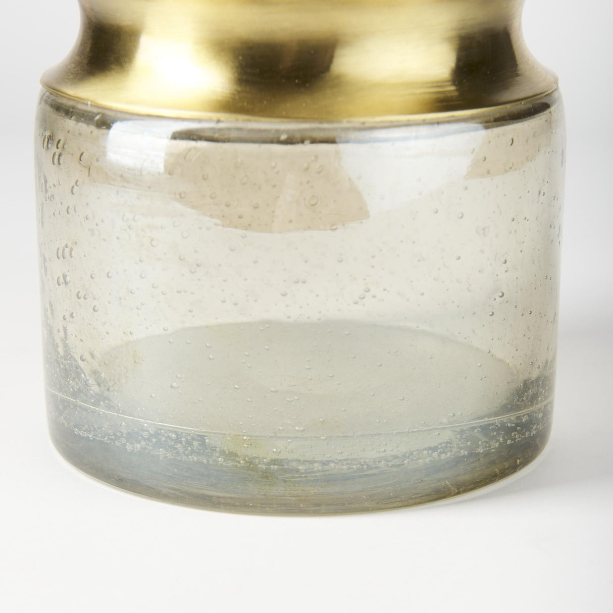 Mercana Adriatic II Large Brushed Gold Metal Glass Vase