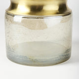 Mercana Adriatic II Large Brushed Gold Metal Glass Vase