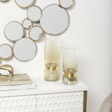 Mercana Adriatic II Large Brushed Gold Metal Glass Vase