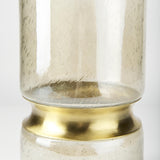 Mercana Adriatic II Large Brushed Gold Metal Glass Vase