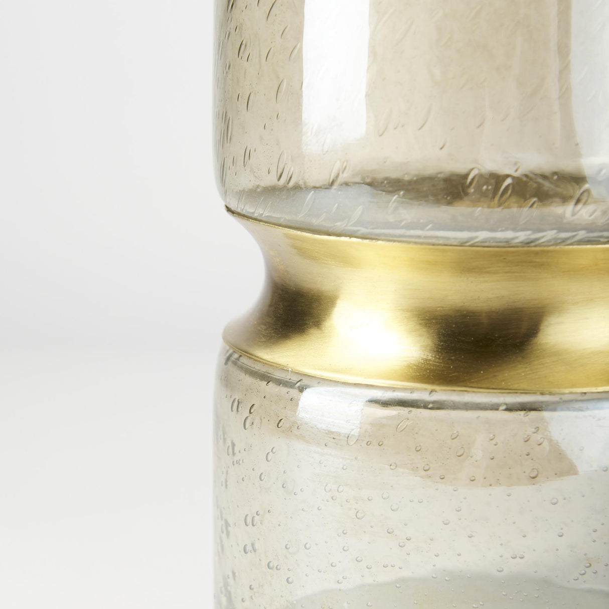 Mercana Adriatic II Large Brushed Gold Metal Glass Vase
